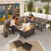 Compact vogue corner dining set with firepit table (in use)