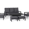 Manhattan Reclining 3 Seat Sofa Set with Rising Table & Footstools with a blank background