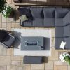 Manhattan Reclining Corner Dining Set with Fire Pit Table & Armchair overhead shot of the sofa set