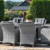 Ascot 8 Seat Oval Rattan Dining Set out in a sunny day