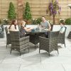Amelia 6 Seat Dining Set - 1.3m Round Table showing the family using the set
