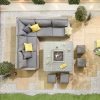 Deluxe Ciara Corner Dining Set with Firepit Table overhead view of the set