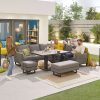 Eclipse Outdoor Fabric Casual Dining Set with Stools and Rising Table thumbnail