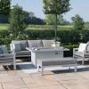 New York 3 Seat Aluminium Sofa Set - With Fire Pit Table showing the set
