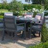 New York 8 Seat Oval Aluminium Dining Set from a side angle