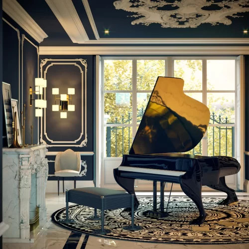 The Grand Piano Gattopardo in a fancy room