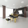 Showing almost the side of the Grand Piano Acoustic Majestic in an empty room